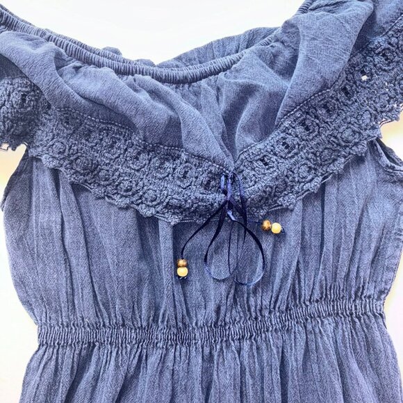 Sea Spice Blue Crochet Accent High-Low Dress - Size S - Picture 8 of 10